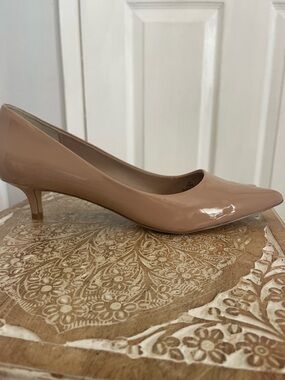 Charles by Charles David Blush Patent Pointed Toe Kitten Heel Pumps